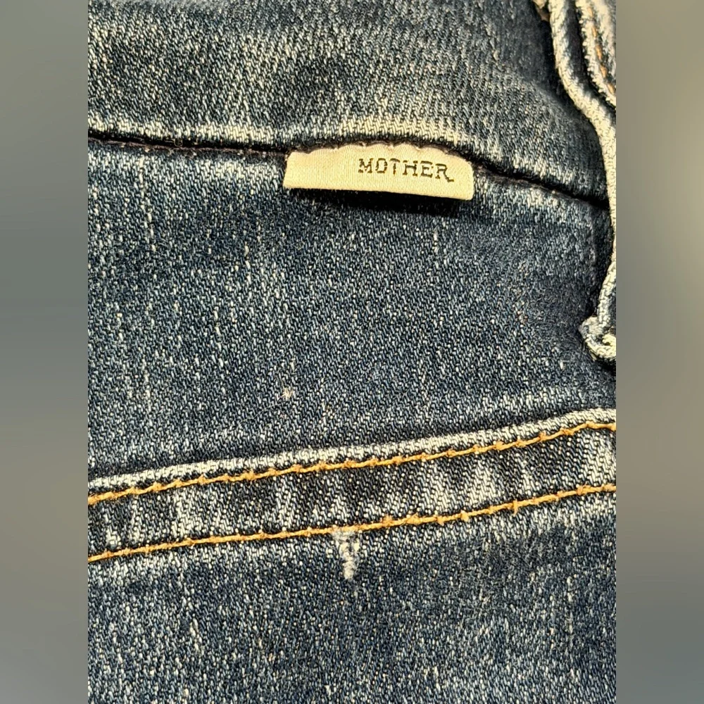 MOTHER Womens Jeans High Waisted Looker Teaming Up Skinny Dark Denim Jeans 25 - Picture 8 of 16